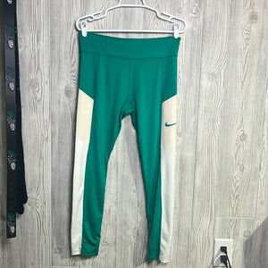 Nike Youth Ankle Leggings XL Green Dri-Fit Full Length Activewear
